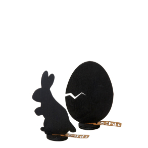 Standing Wooden Easter Ornaments, Black