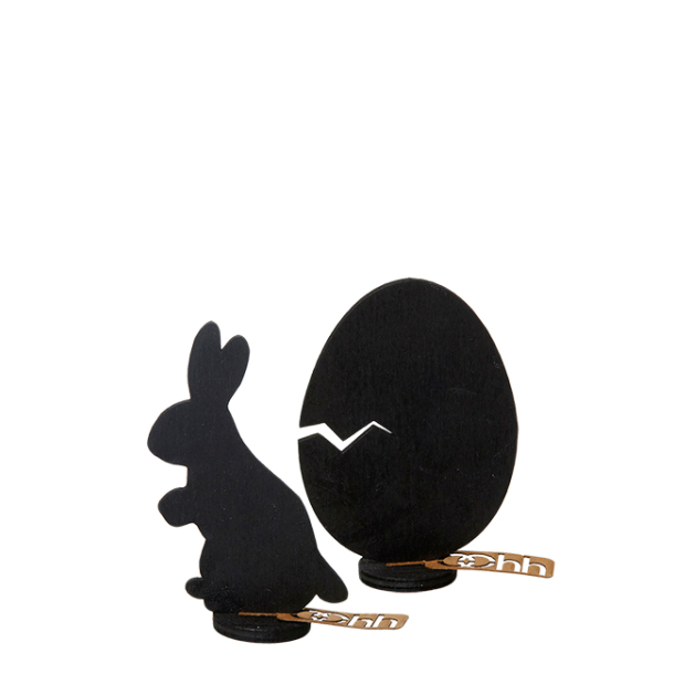 Standing Wooden Easter Ornaments, Black