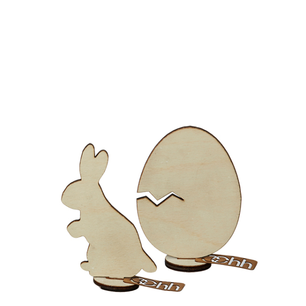Standing Wooden Easter Ornaments, Natural