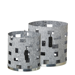Outdoor Felt Lantern - Set of 2, Grey