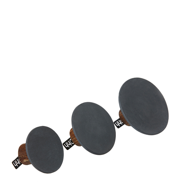 Knobs, st med 3 knager, cementeret genrbugspapir, Petroleum