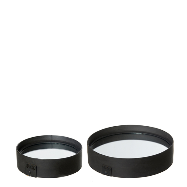 Mirror set, 2 spejle, cementeret genbrugspapir, Black