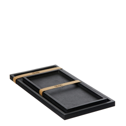 St med 2 rektangulre trbakker, Black