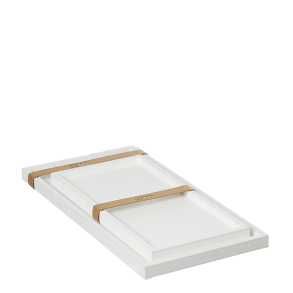 St med 2 rektangulre trbakker, White