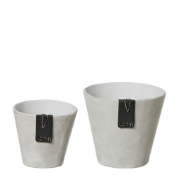Set of 2 Tokyo pots, Grey