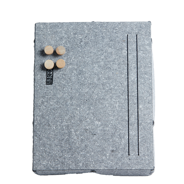 Eco-felt memo board, opslagstavle inkl. 4 trstifter, Grey