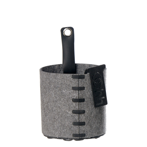 Outdoor eco-felt pot w/loop + plant bag Grey