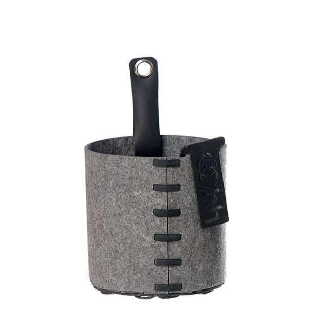 Outdoor eco-felt pot w/loop + plant bag Grey