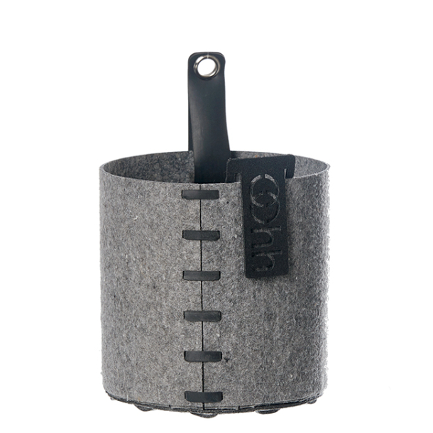 Outdoor eco-felt pot w/loop + plant bag Grey