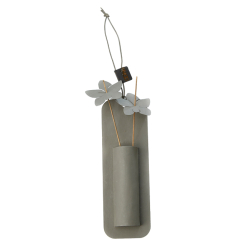 Hanging deco incl. 2 blomster, Taupe