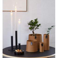 Konisk papirspotte med cement finish, Black