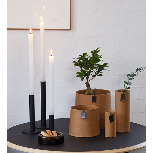 Konisk papirspotte med cement finish, Black