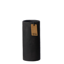 Art cylinder med cement finish, Black