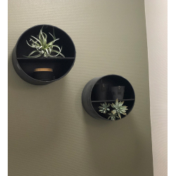 Wall set, St med 3 hylder, cementeret papir, Black