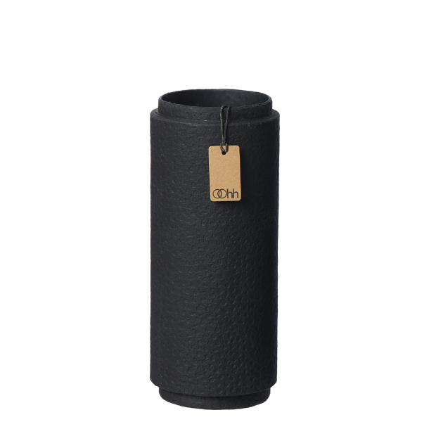 Madrid cylinder vase. Zero Waste, Black