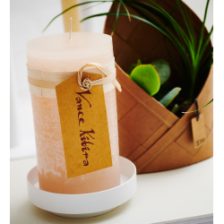 Vienna Pillar candle holder &amp; Tray. White