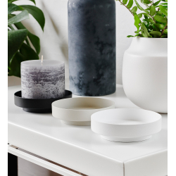 Vienna Pillar candle holder &amp; Tray. White