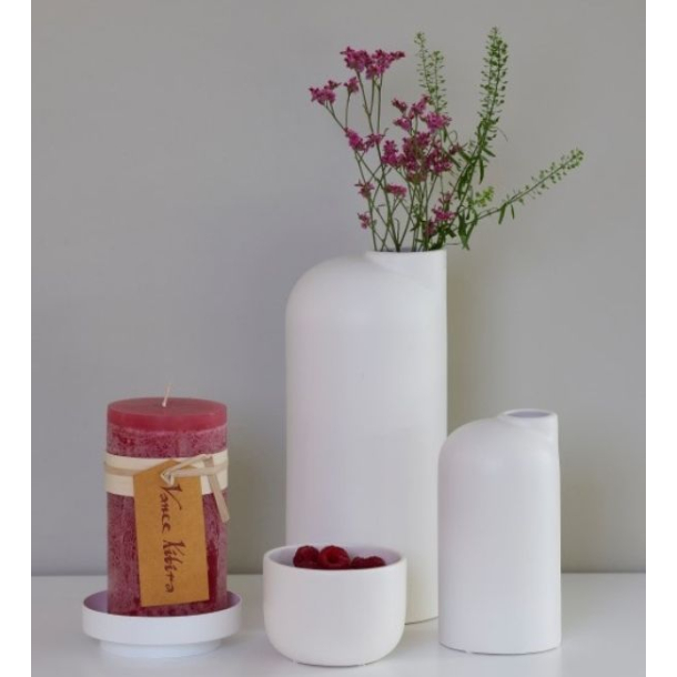 Anna keramik vase hj med sand finish, White