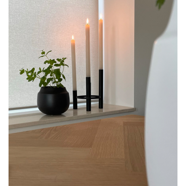 Vienna 4 arm candle holder. Black