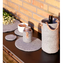 Coaster af Zero Waste uld, Grey