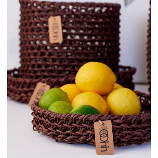 Woven Paper Trays Set of 3, Fudge