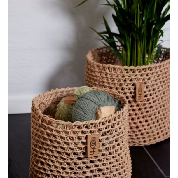 Woven Paper Baskets Set of 2, Natural