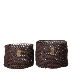 Woven Paper Baskets set of 2, Fudge