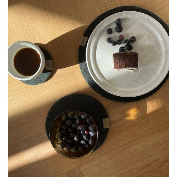 Coaster af Zero Waste uld, Charcoal