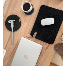 Coaster af Zero Waste uld, Charcoal