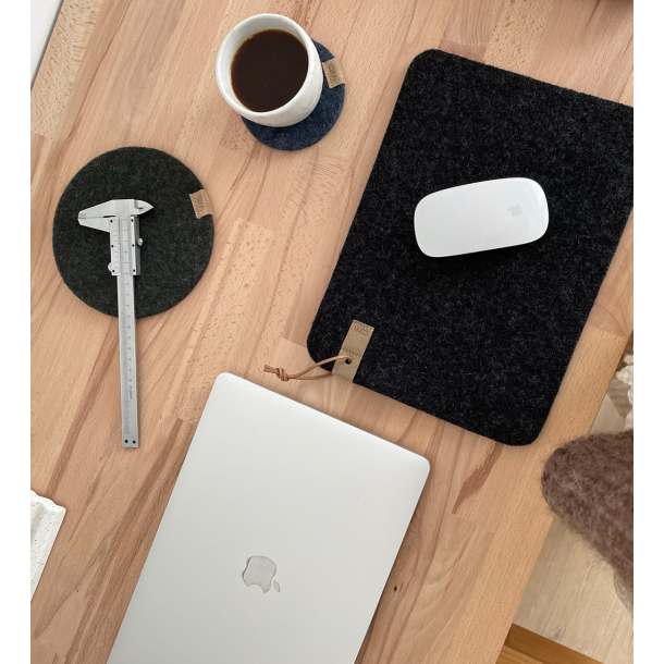 Coaster af Zero Waste uld, Charcoal