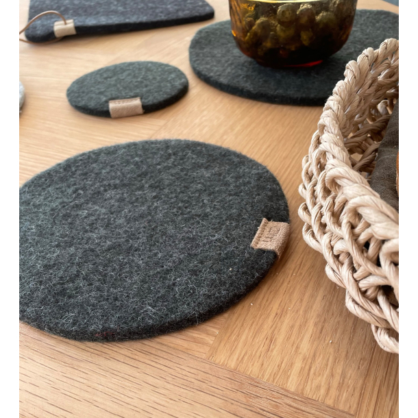 Coaster af Zero Waste uld, Green