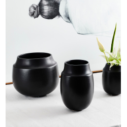 AYA pot/vase, sand finish, Black