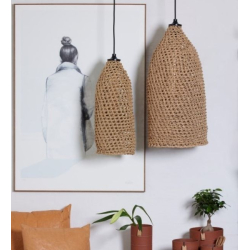 Woven paper lamp, large, incl. socket &amp; cord