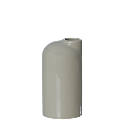 Anna keramik vase lav med glossy finish, Sand
