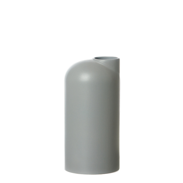 Anna keramik vase lav med sand finish, Grey