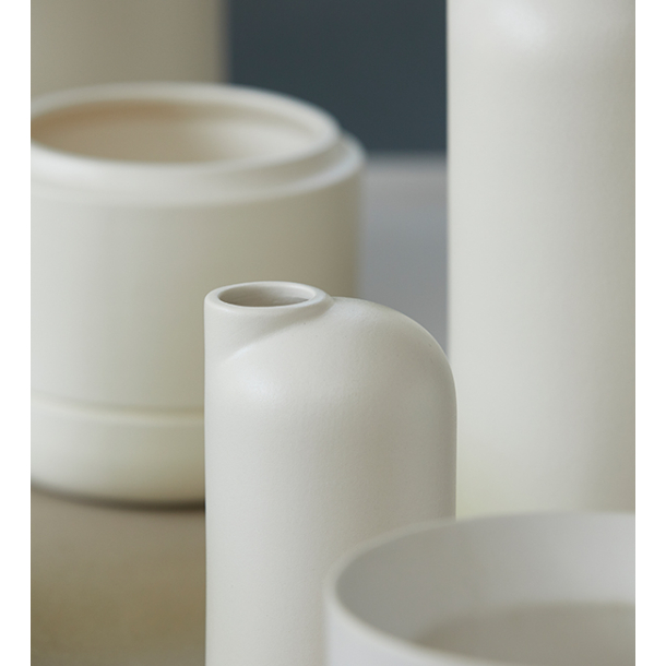 Anna keramik vase hj med sand finish, White