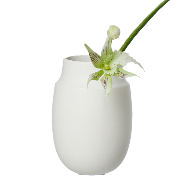 AYA vase small, sand finish, White
