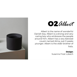 Albert blomsterkrukke, Black mat