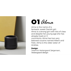 Alma keramik blomsterpotte med sand finish, Black