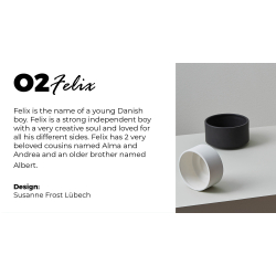 Felix keramik skl, lille, White mat