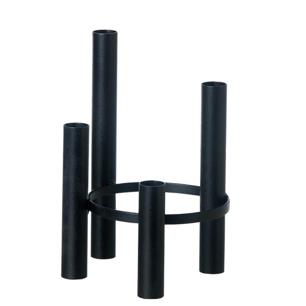 Vienna 4 arm candle holder. Black