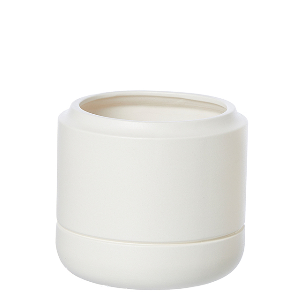 Alma keramik krukke med sand finish, Hvid