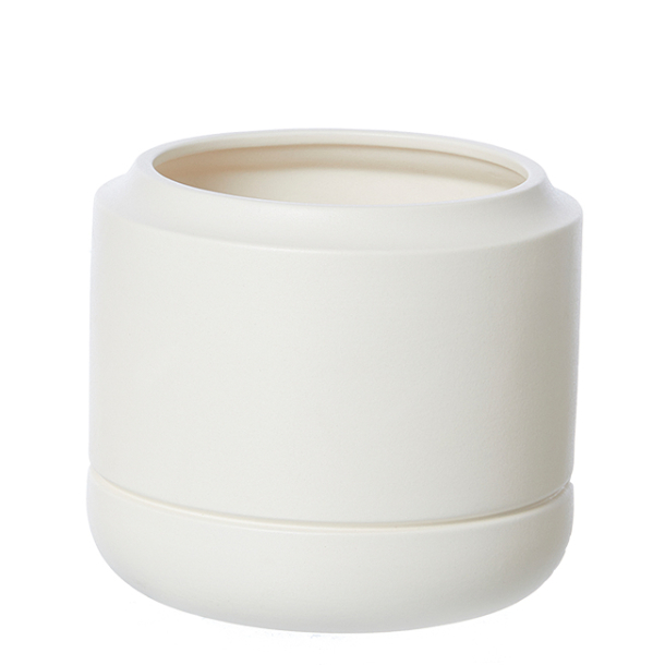 Alma keramik krukke med sand finish, White