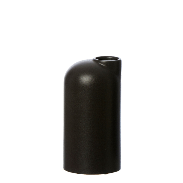Anna keramik vase lav med sand finish, Black