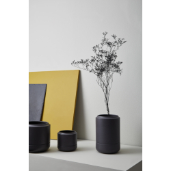 Alma keramik vase med sand finish, White