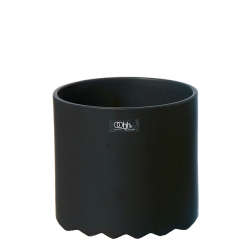 Wave blomsterpotte, Sort mat