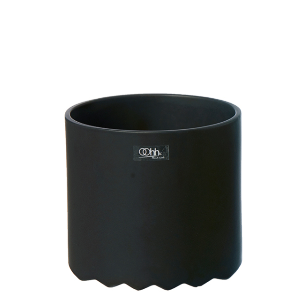 Wave blomsterpotte, Sort mat