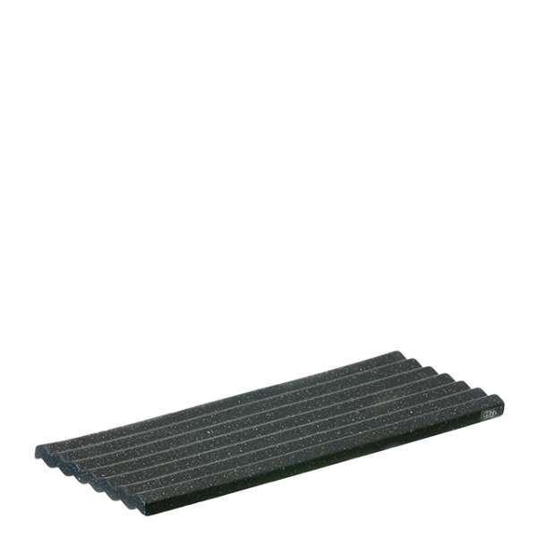 Large Wave tile, Black Mix Matte