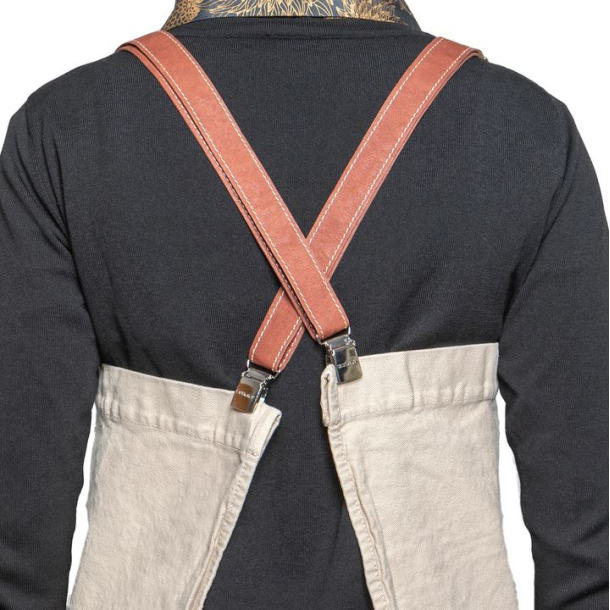 Braces for apron, Cognac