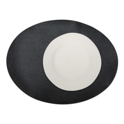 La Paper Placemat Oval, Black